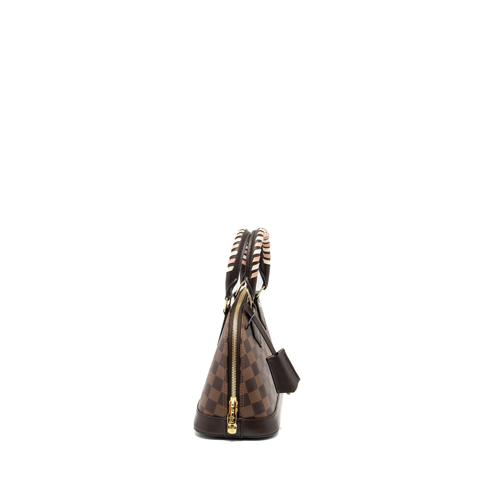 LOUIS VUITTON ALMA BB WITH BRAIDED HANDLES DAMIER EBENE CANVAS GHW