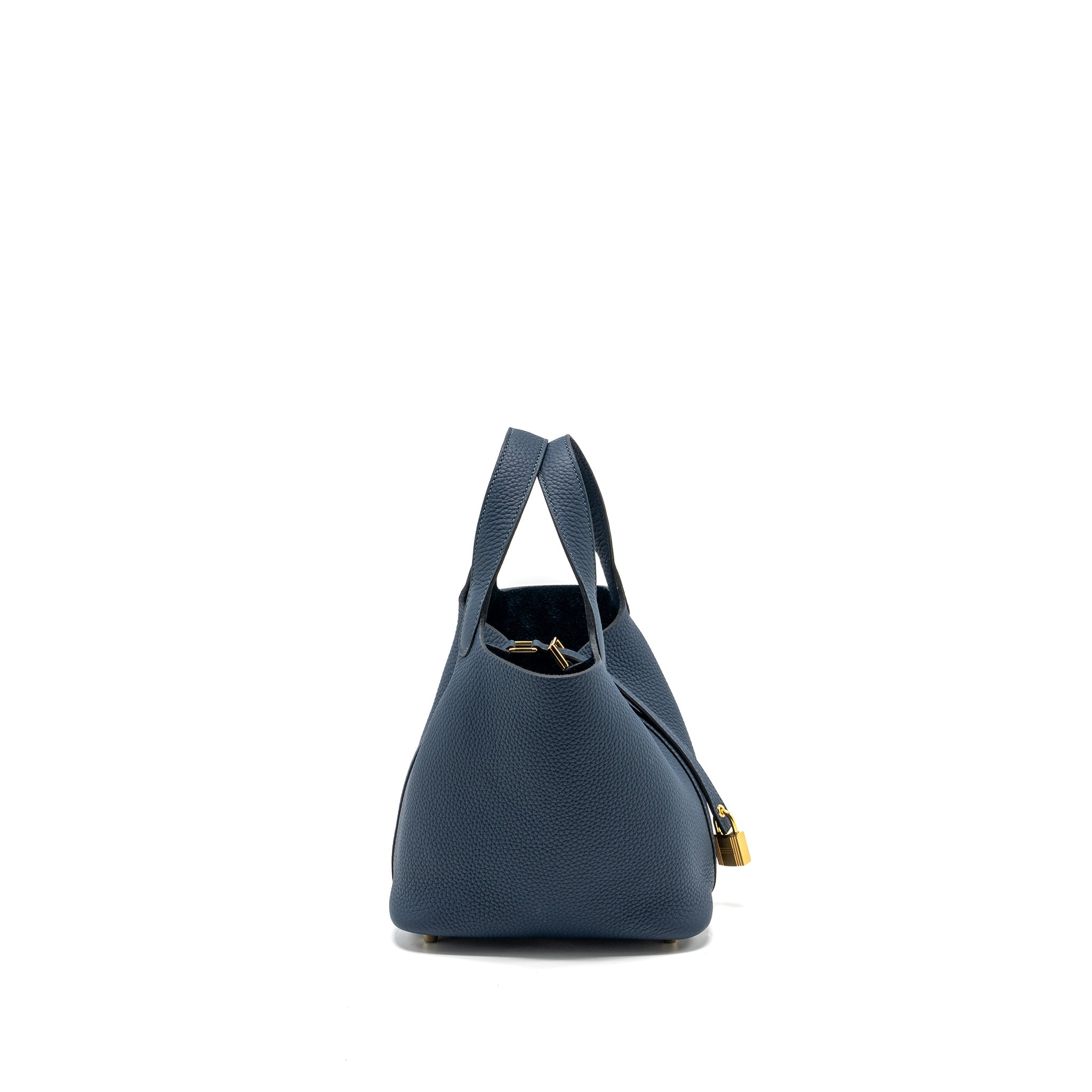 HERMES PICOTIN 18 LOCK BAG CLEMENCE BLEU DE PRUSSE GHW