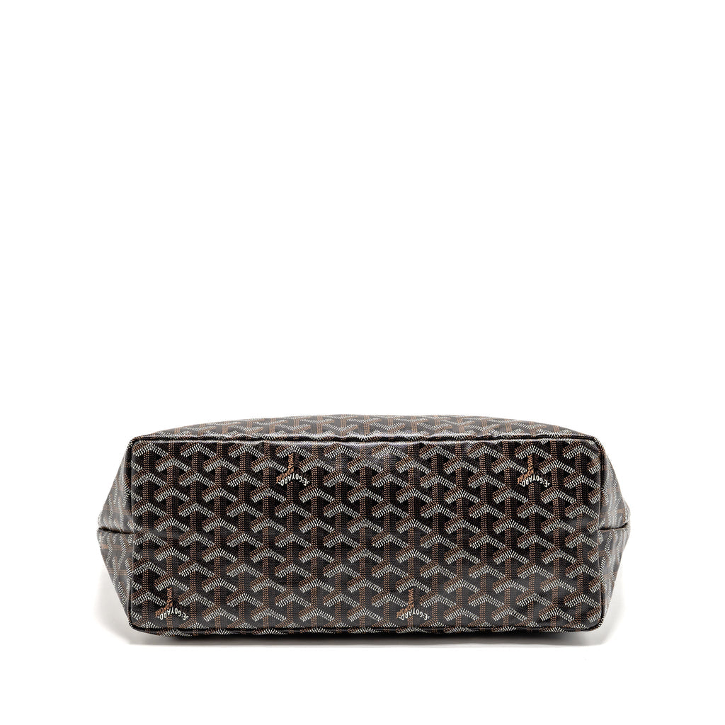 GOYARD SAINT LOUIS PM TOTE BAG GOYARDINE CANVAS/CALFSKIN BLACK