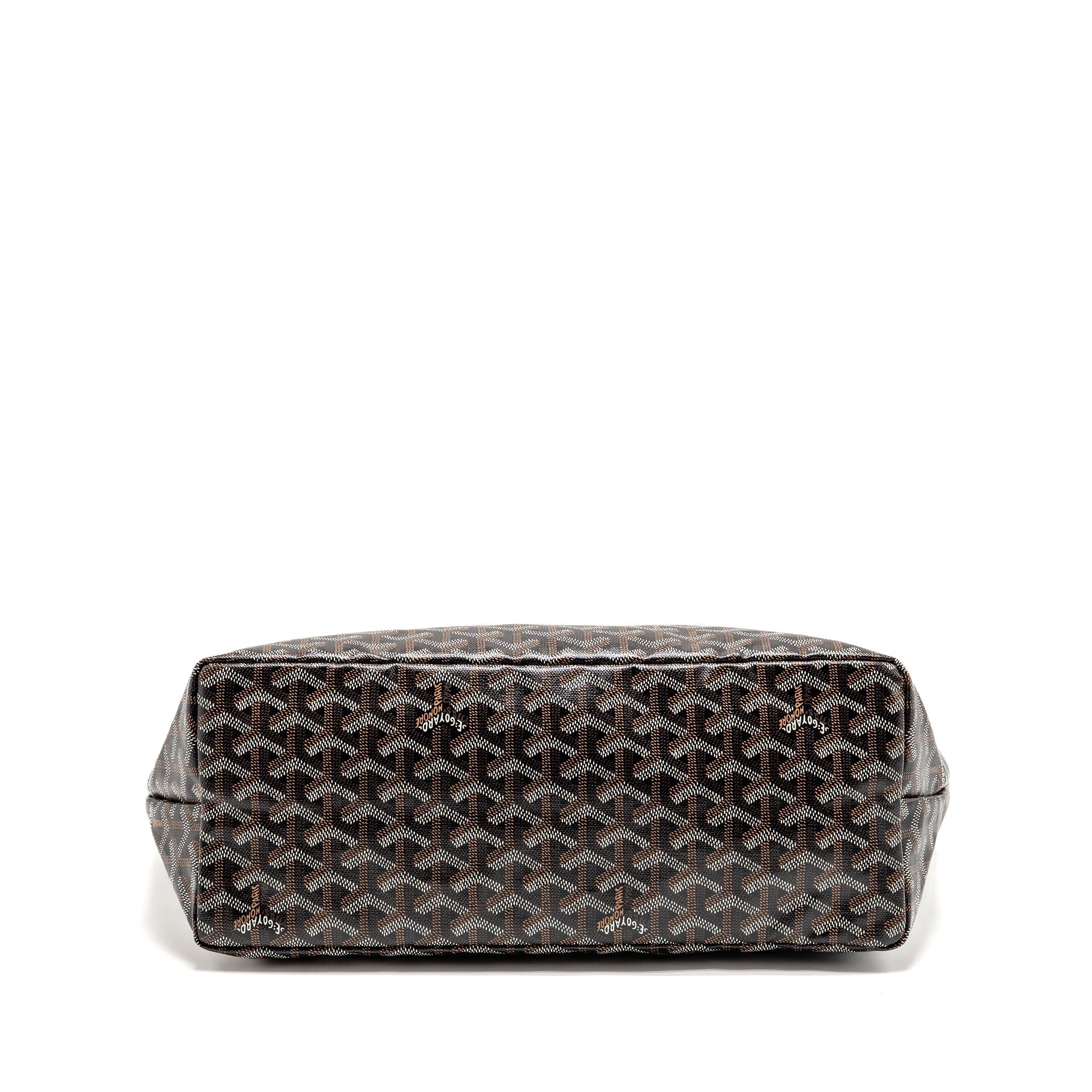 GOYARD SAINT LOUIS PM TOTE BAG GOYARDINE CANVAS/CALFSKIN BLACK