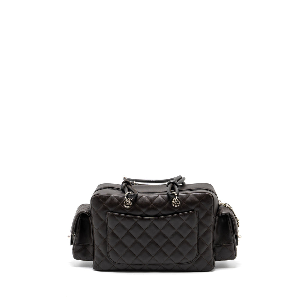 CHANEL VINTAGE CAMBO REPORTER BAG CALFSKIN DARK BROWN SHW