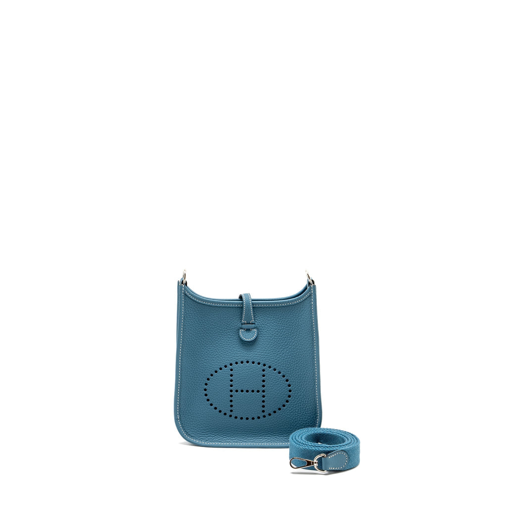 HERMES MINI EVELYNE CLEMENCE NEW BLUE JEAN SHW