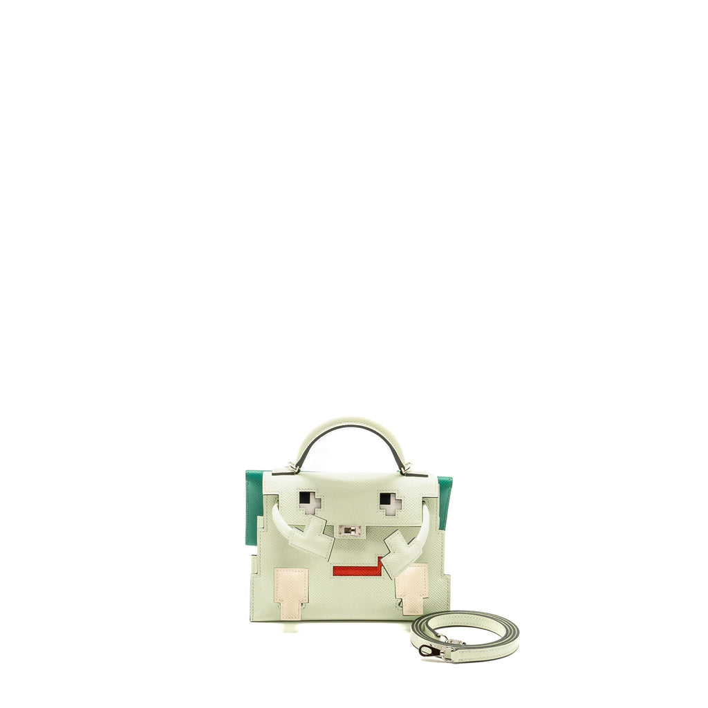 HERMES KELLY DOLE PICTO EPSOM VERT FIZZ / NATA / ROSE TEXAS SHW