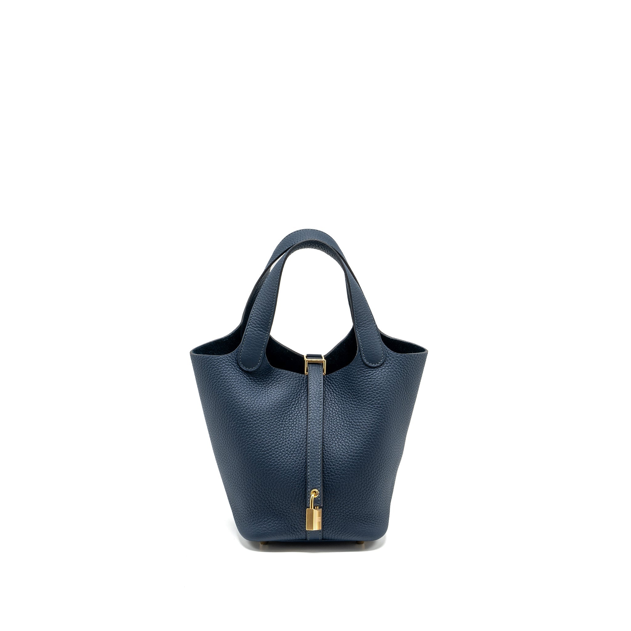 HERMES PICOTIN 18 LOCK BAG CLEMENCE BLEU DE PRUSSE GHW