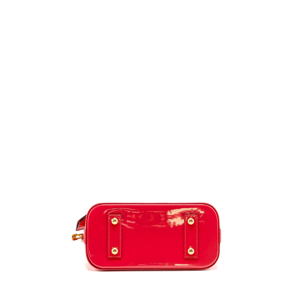 LOUIS VUITTON ALMA BB MONOGRAM PATENT RED GHW
