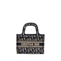 DIOR MINI BOOK TOTE BLUE OBLIQUE EMBROIDERY
