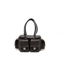 CHANEL VINTAGE CAMBO REPORTER BAG CALFSKIN DARK BROWN SHW
