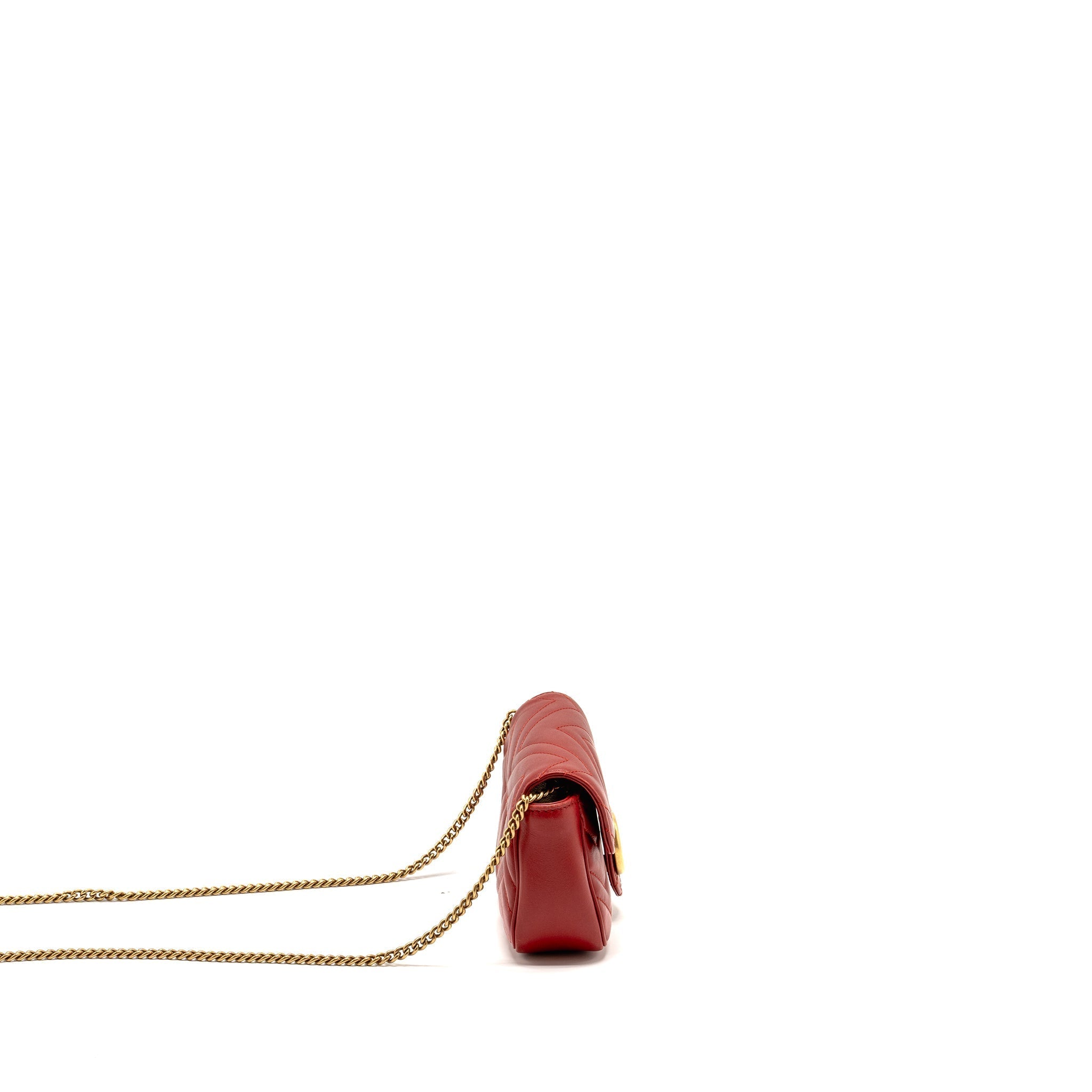 GUCCI MINI GG MARMONT CALFSKIN RED GHW