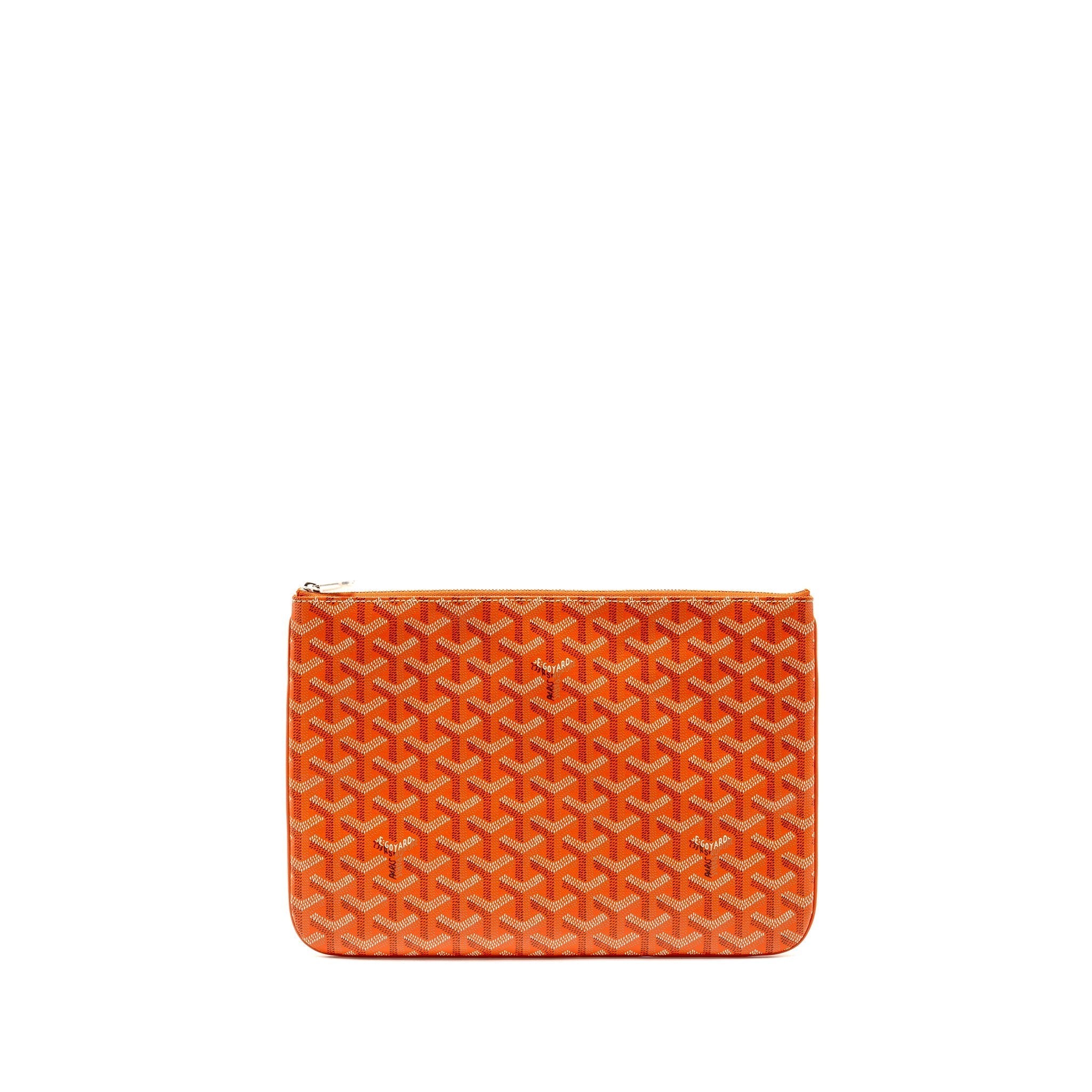 GOYARD SENAT MM POUCH GOYARDINE CANVAS ORANGE SHW