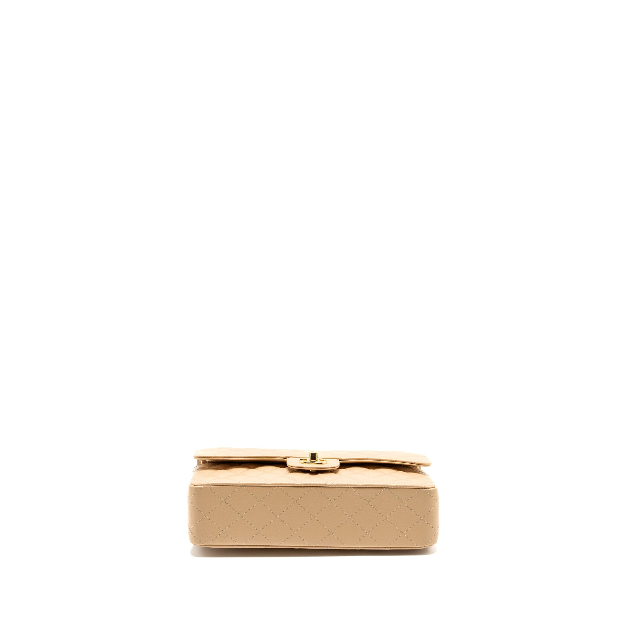 CHANEL MEDIUM CLASSIC DOUBLE FLAP BAG CAVIAR BEIGE GHW
