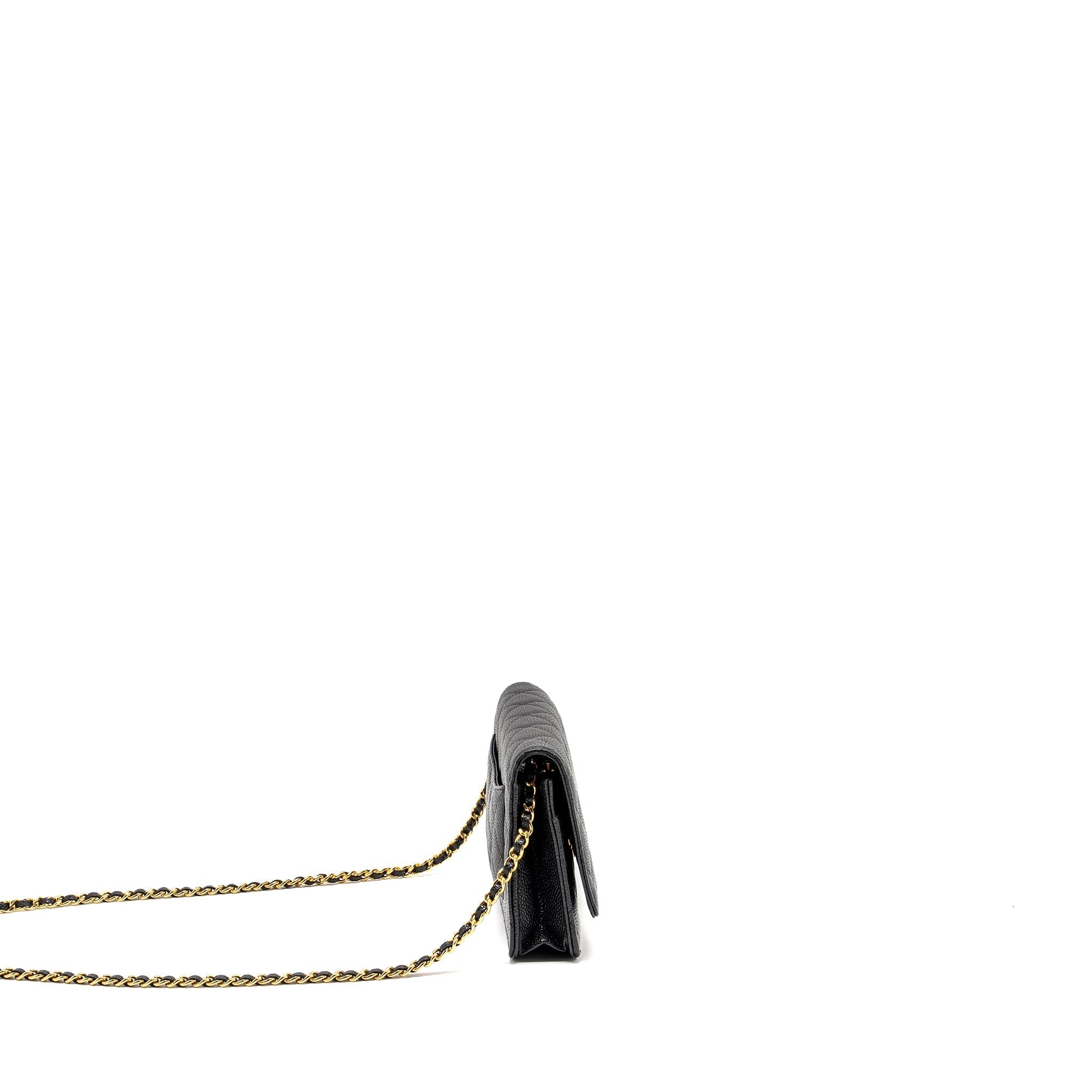 CHANEL CLASSIC WALLET ON CHAIN CAVIAR BLACK GHW