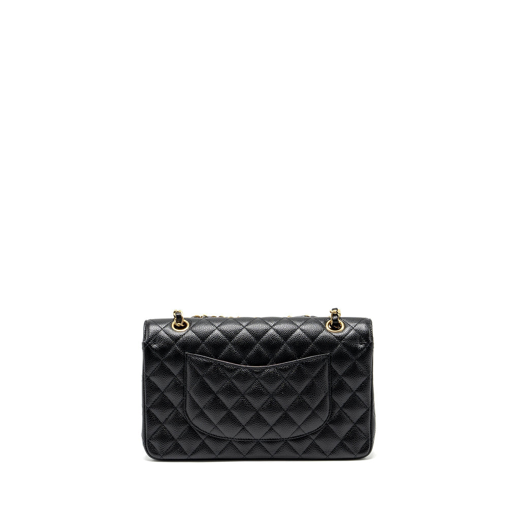 CHANEL MEDIUM CLASSIC DOUBLE FLAP BAG CAVIAR BLACK GHW