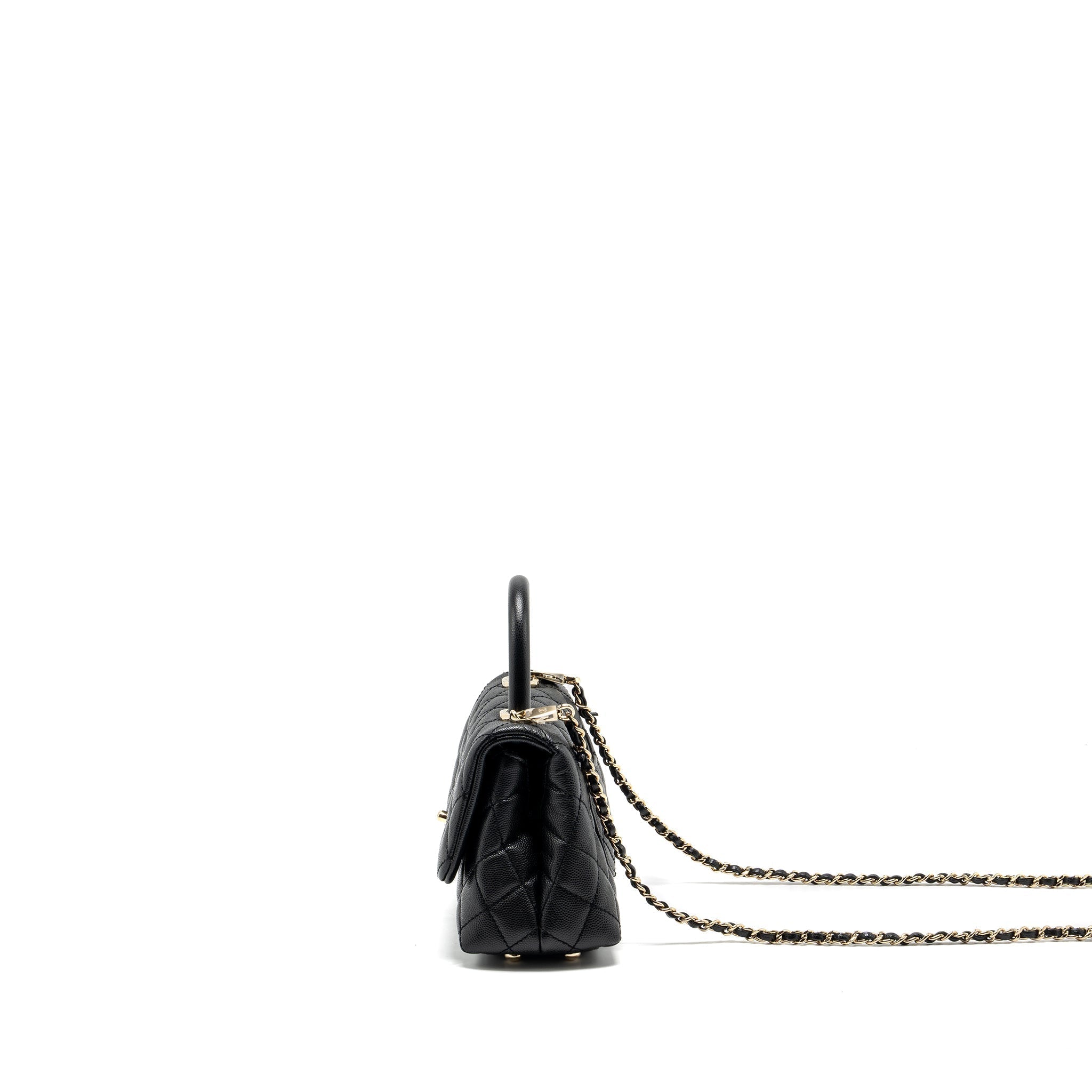 CHANEL MINI COCO HANDLE CAVIAR BLACK LGHW