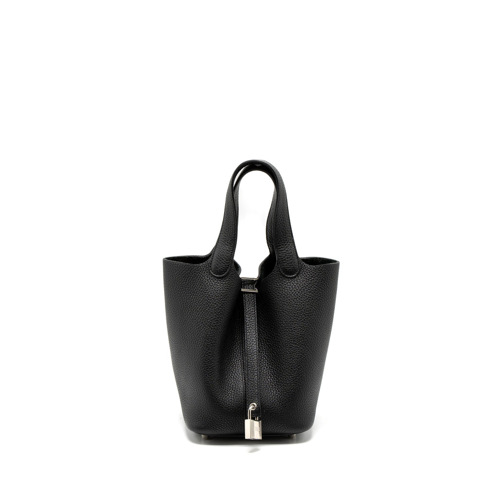 Hermes Picotin 18 Clemence Black SHW