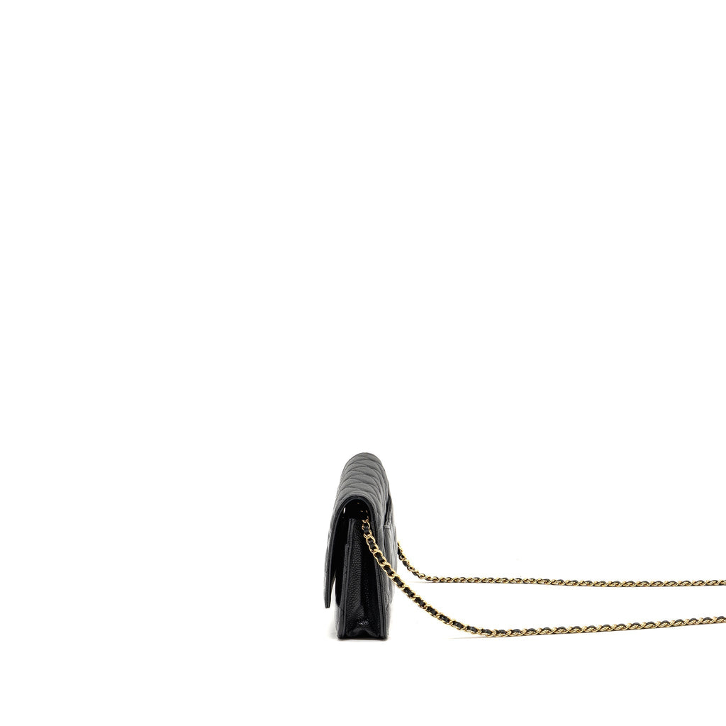 CHANEL CLASSIC WALLET ON CHAIN CAVIAR BLACK GHW