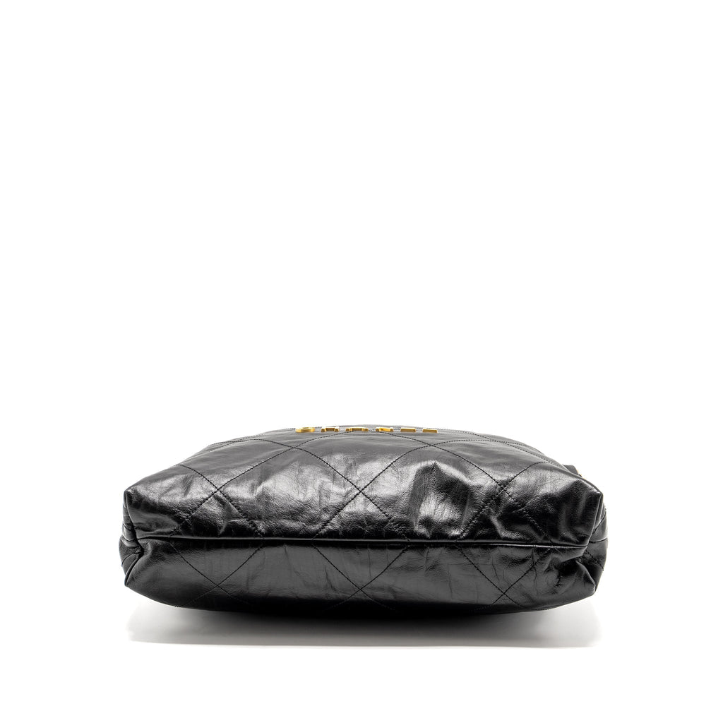 CHANEL 23A MEDIUM 22 BAG CALFSKIN BLACK GHW (MICROCHIP)