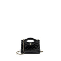CHANEL 24S 31 MINI CLUTCH WITH CHAIN SHINY LAMBSKIN BLACK LGHW (MICROCHIP)