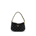 CHANEL 23K HOBO SHOULDER BAG CALFSKIN BLACK GHW (MICROCHIP)