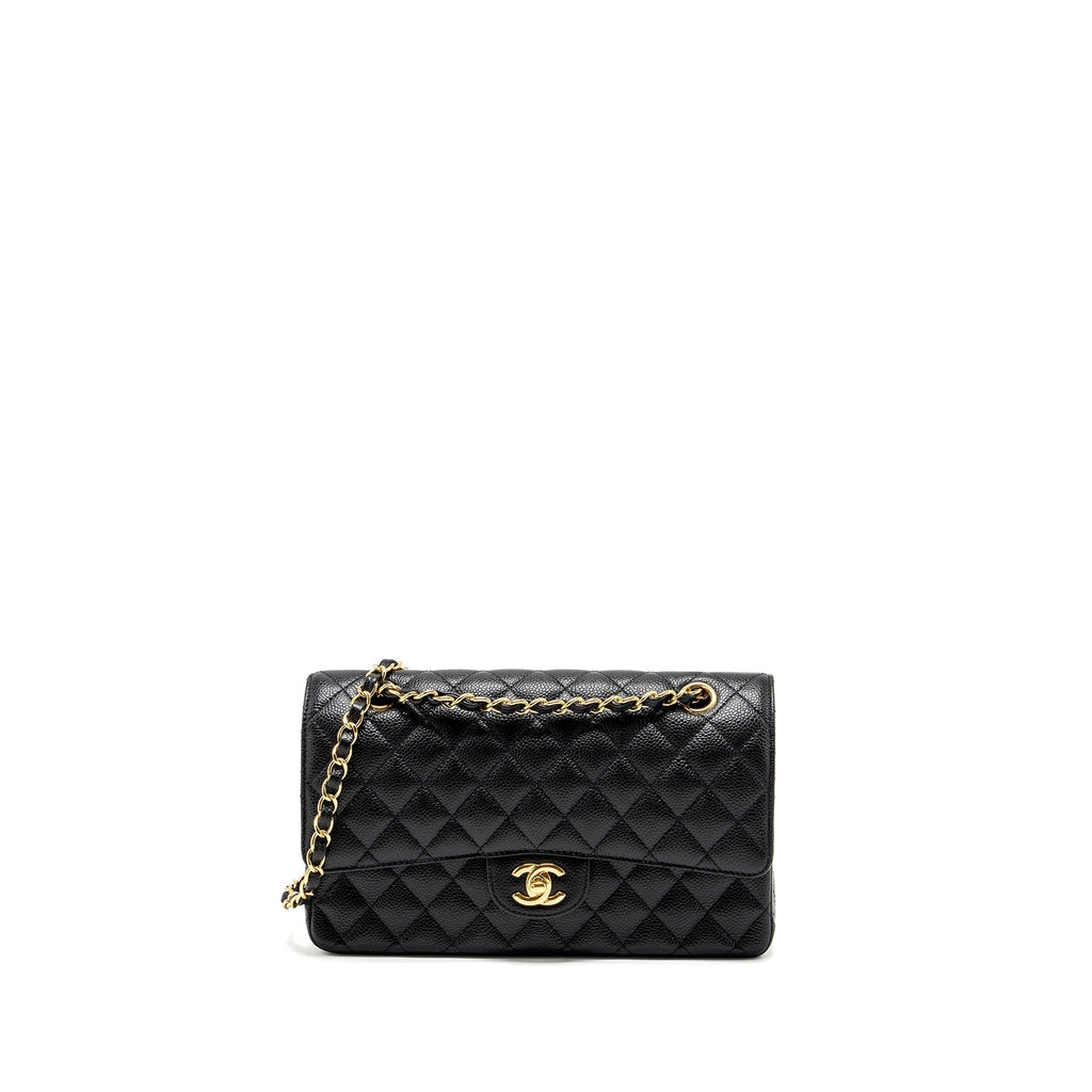 CHANEL MEDIUM CLASSIC DOUBLE FLAP BAG CAVIAR BLACK GHW