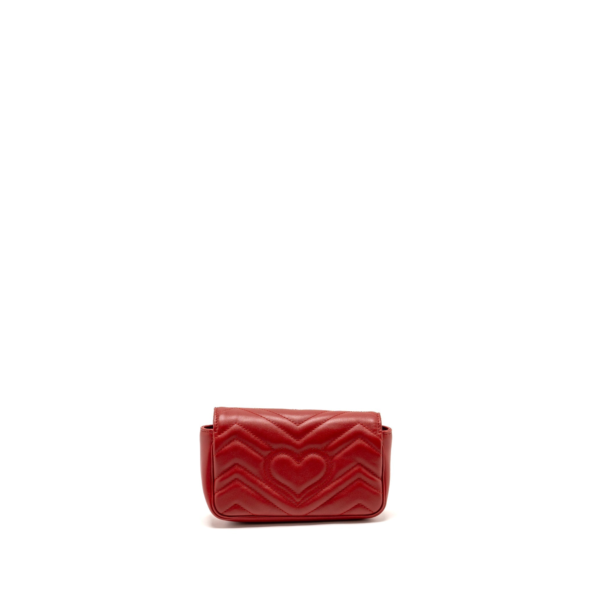 GUCCI MINI GG MARMONT CALFSKIN RED GHW