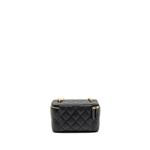 CHANEL COCO LOVE LONG VANITY WITH ADJUSTABLE CHAIN CAVIAR BLACK GHW (MICROCHIP)