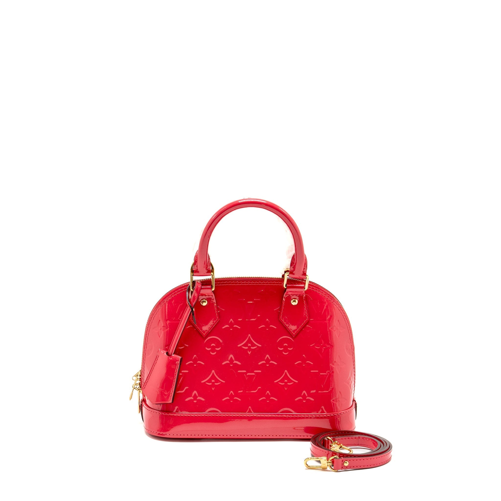 LOUIS VUITTON ALMA BB MONOGRAM PATENT RED GHW