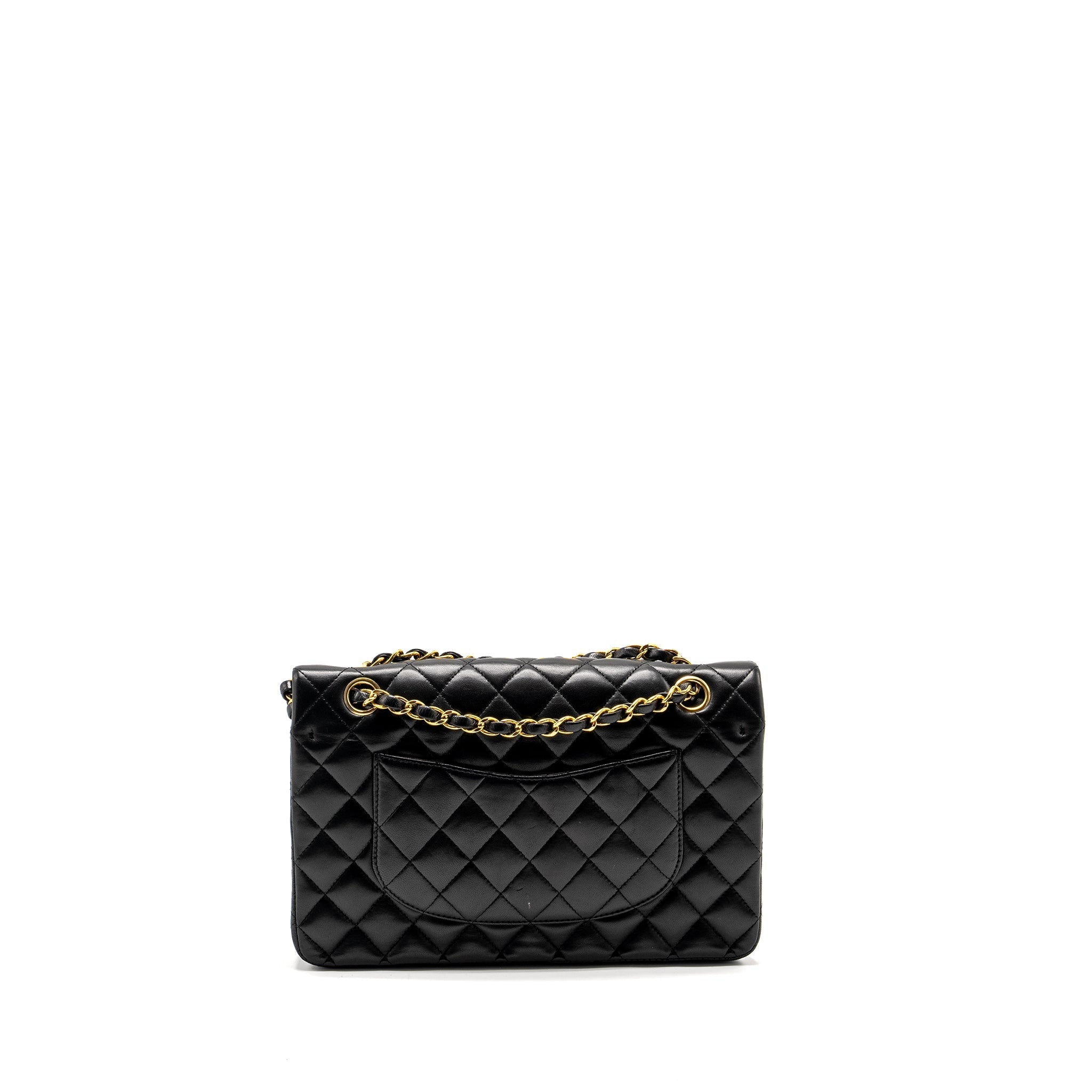 CHANEL MEDIUM CLASSIC DOUBLE FLAP BAG LAMBSKIN BLACK GHW