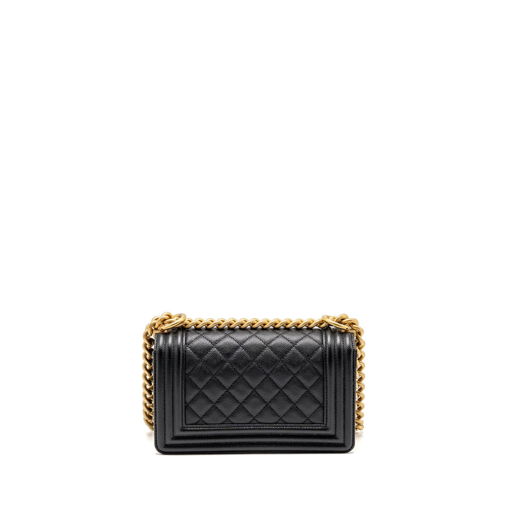 CHANEL SMALL BOY BAG CAVIAR BLACK GHW