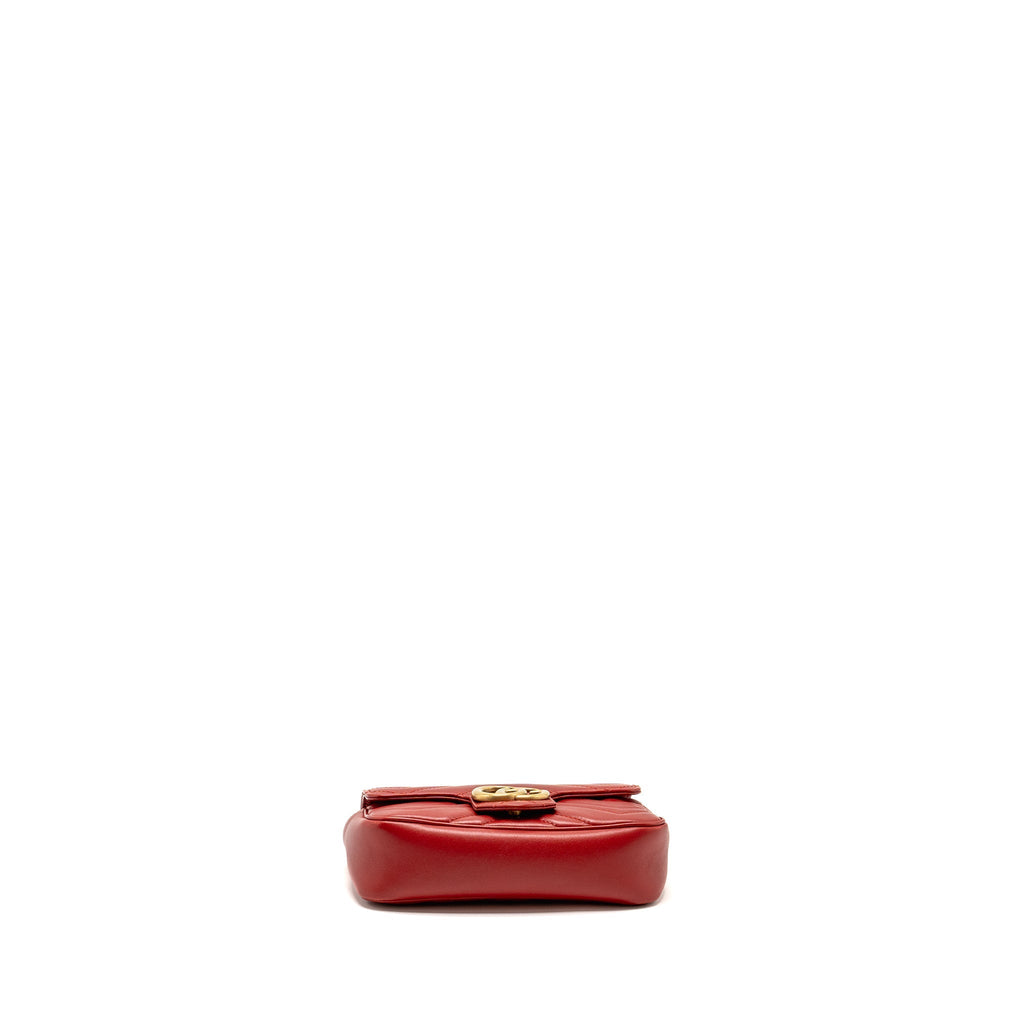 GUCCI MINI GG MARMONT CALFSKIN RED GHW