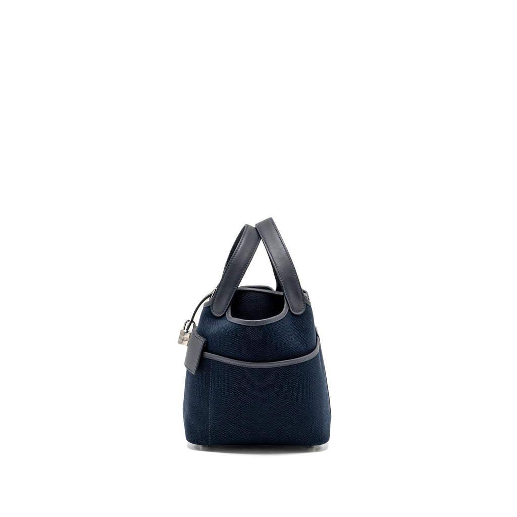 HERMES CARGO PICOTIN 18 LOCK BAG CANVAS/SWIFT BLEU MARINE/CABAN SHW