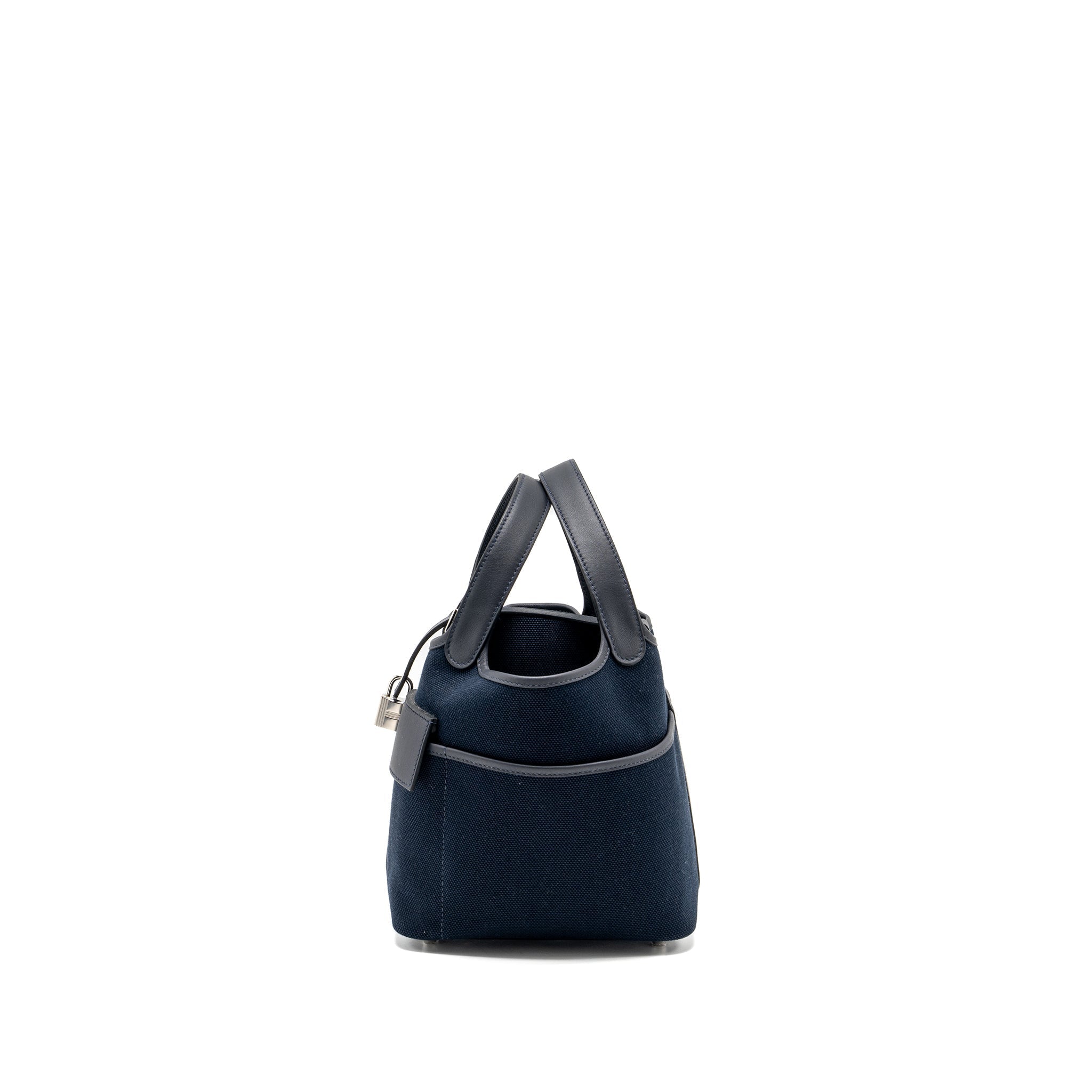 HERMES CARGO PICOTIN 18 LOCK BAG CANVAS/SWIFT BLEU MARINE/CABAN SHW