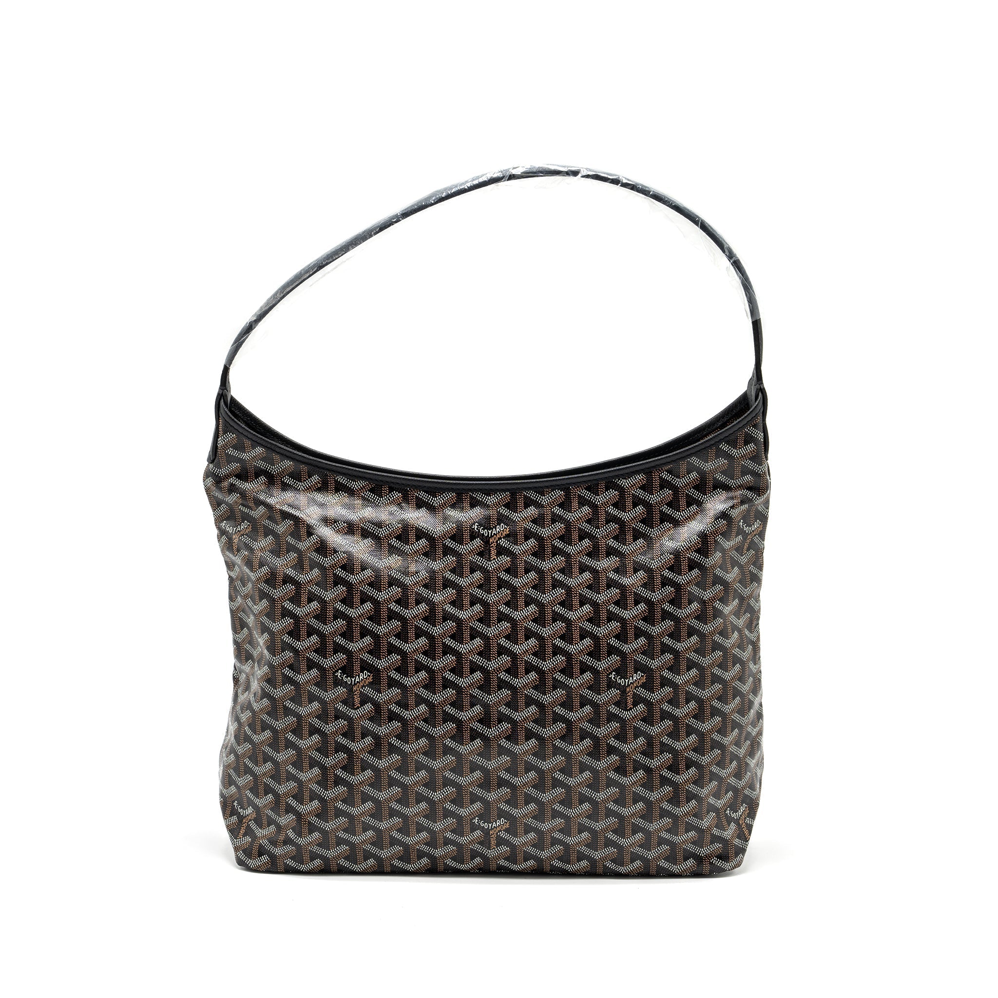 GOYARD BOHEME HOBO BAG GOYARDLINE CANVAS / CALFSKIN BLACK SHW