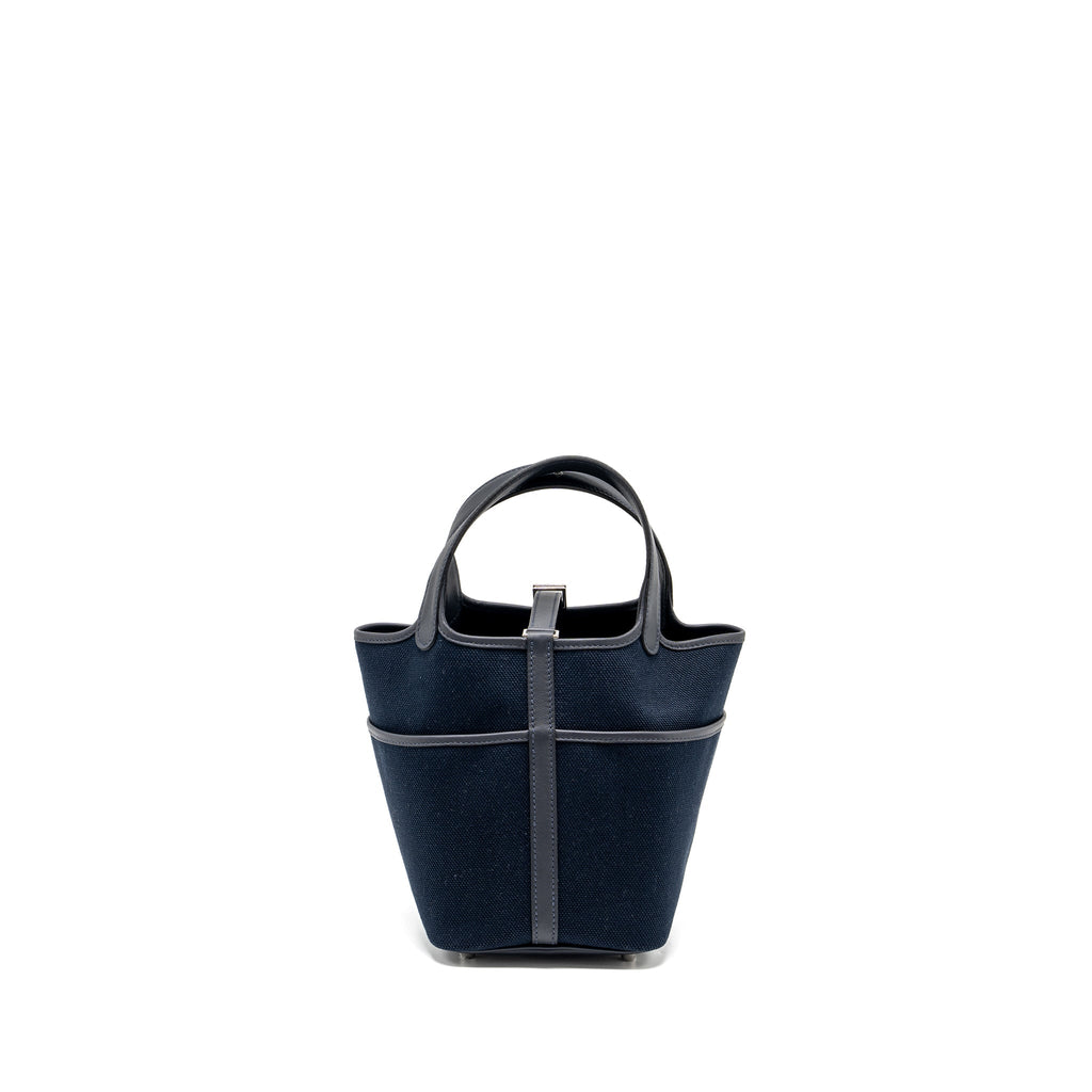 HERMES CARGO PICOTIN 18 LOCK BAG CANVAS/SWIFT BLEU MARINE/CABAN SHW