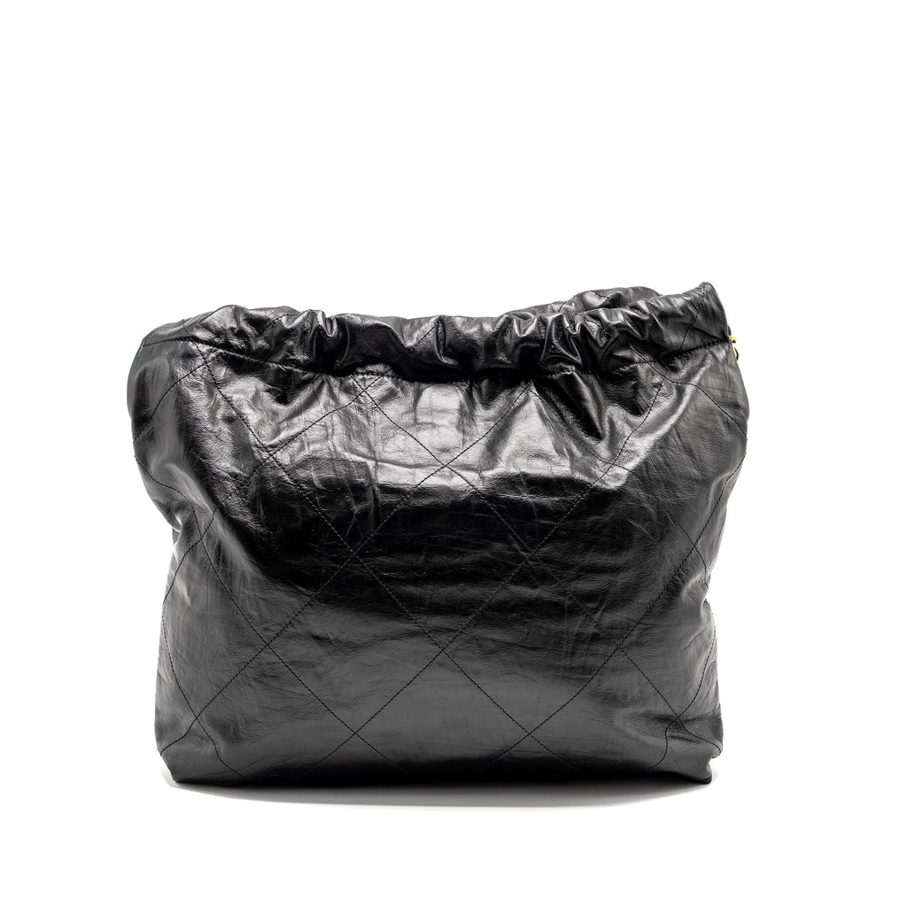 CHANEL 23A MEDIUM 22 BAG CALFSKIN BLACK GHW (MICROCHIP)