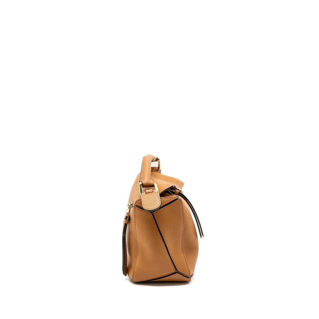 LOEWE SMALL PUZZLE BAG CALFSKIN TAN GHW