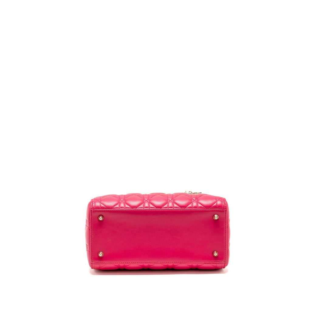 DIOR MEDIUM LADY DIOR LAMBSKIN PINK LGHW