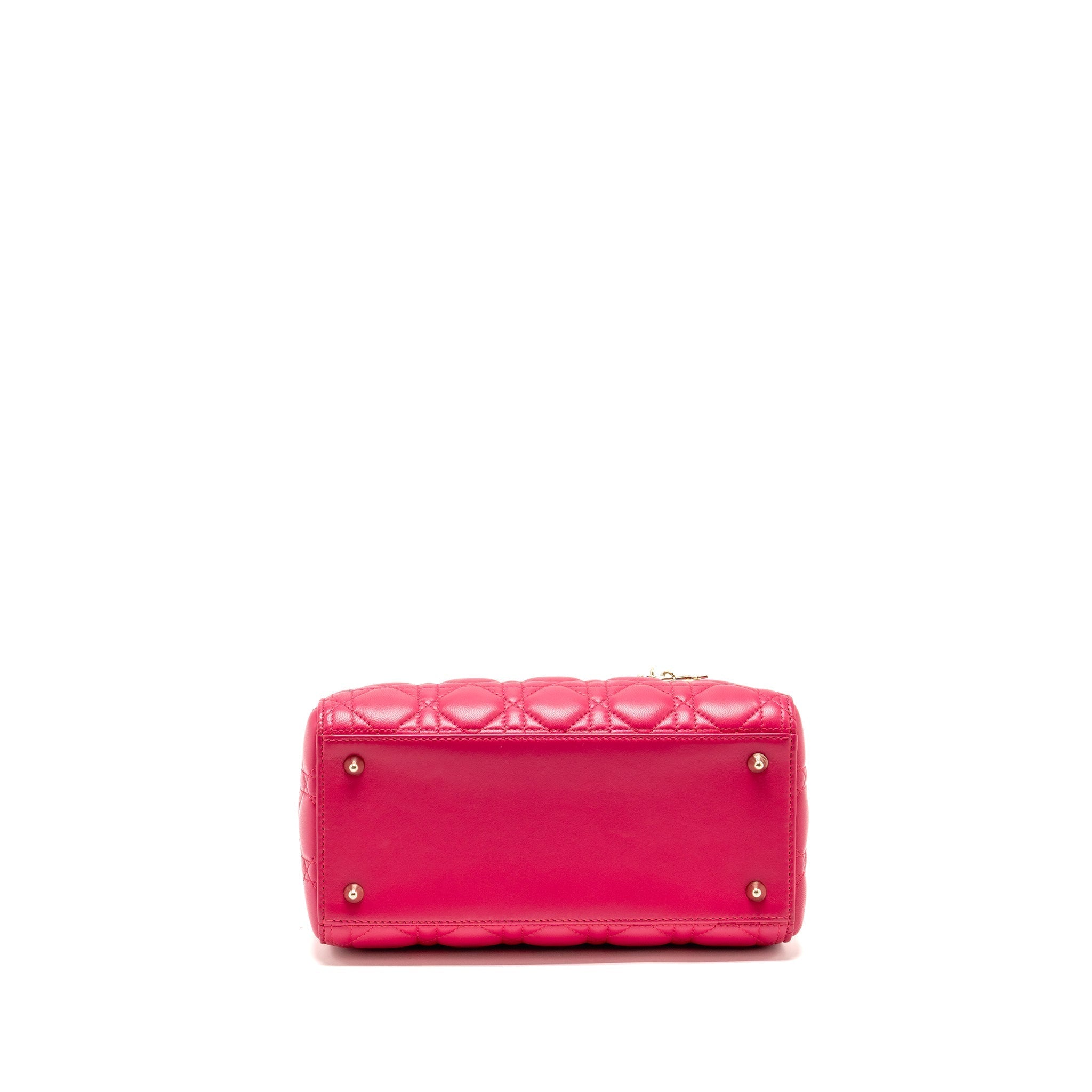 DIOR MEDIUM LADY DIOR LAMBSKIN PINK LGHW