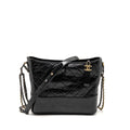 CHANEL GABRIELLE HOBO BAG AGED CALFSKIN BLACK MULTICOLOUR HARDWARE