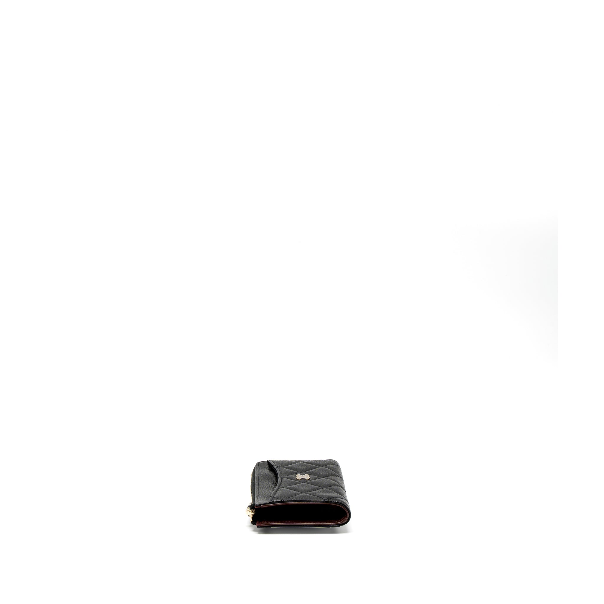 CHANEL L ZIP WALLET CAVIAR BLACK LGHW (MICROCHIP)
