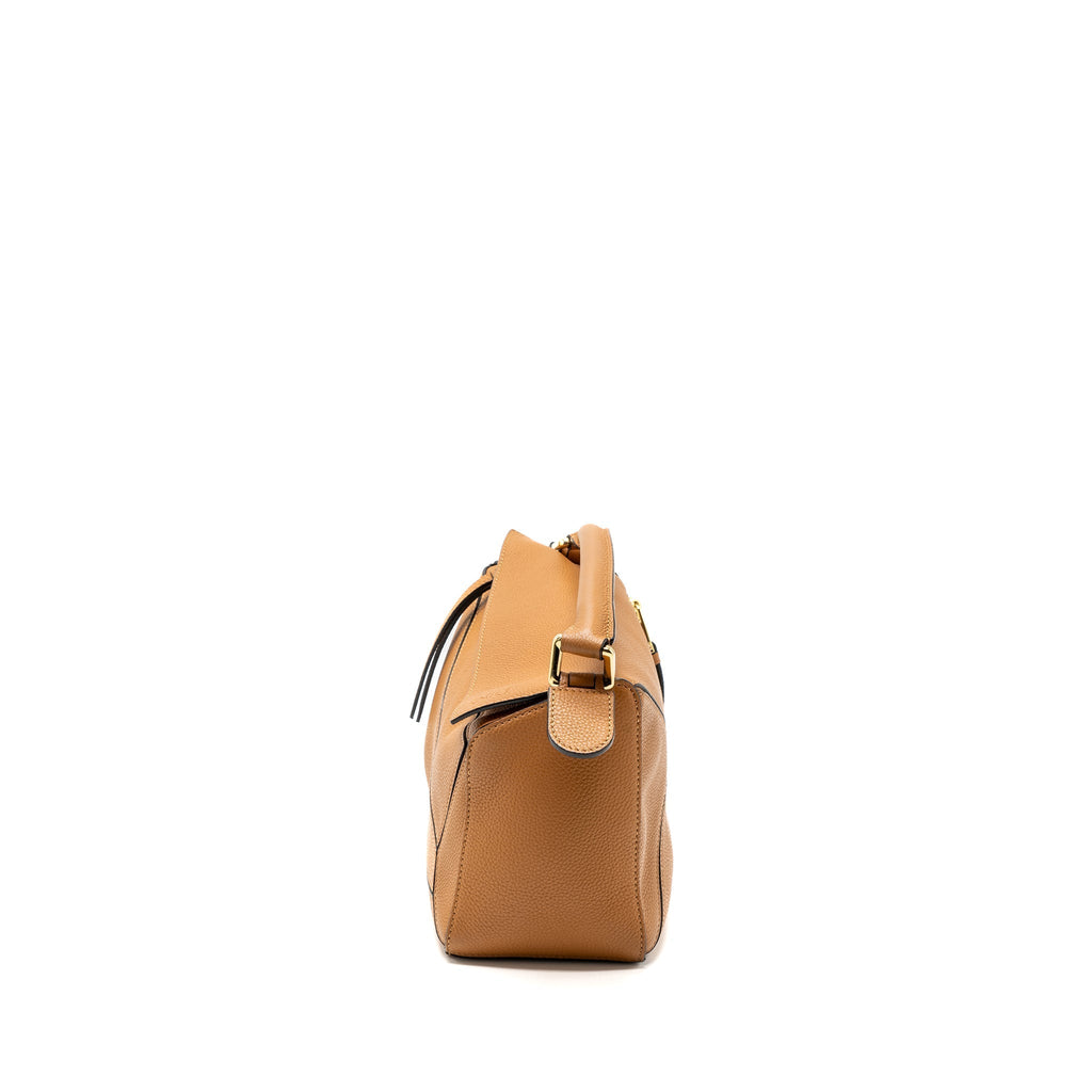 LOEWE SMALL PUZZLE BAG CALFSKIN TAN GHW