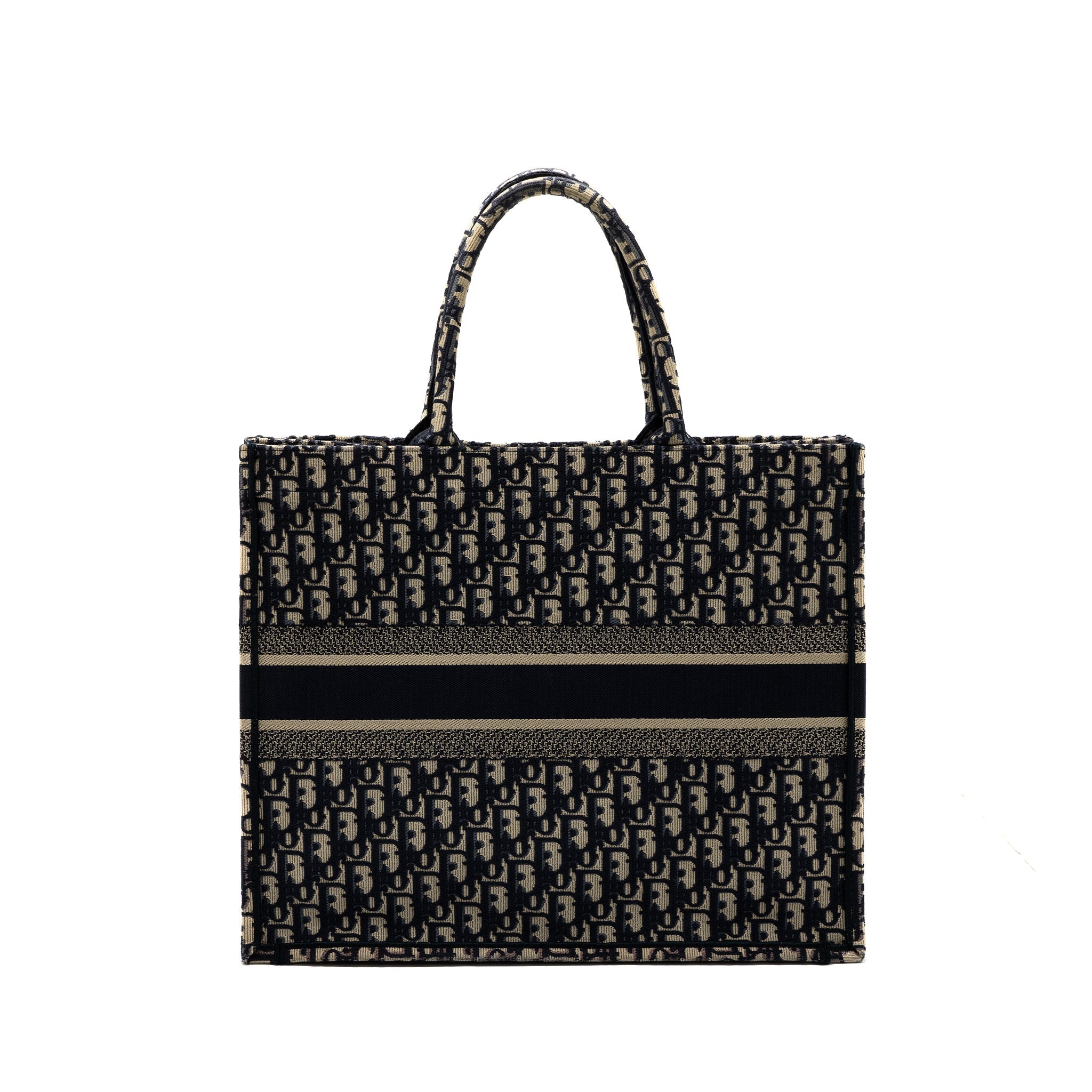 DIOR LARGE BOOK TOTE BLUE DIOR OBLIQUE EMBROIDERY