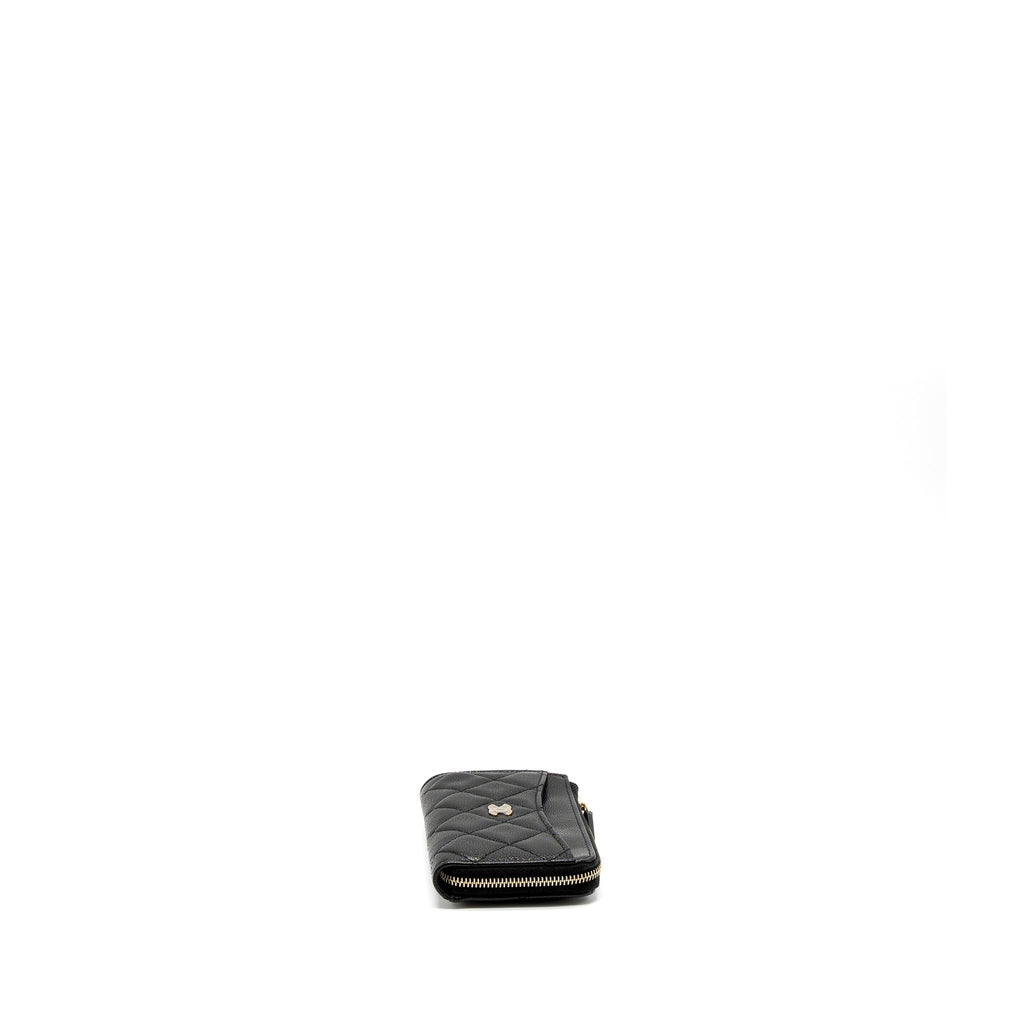 CHANEL L ZIP WALLET CAVIAR BLACK LGHW (MICROCHIP)