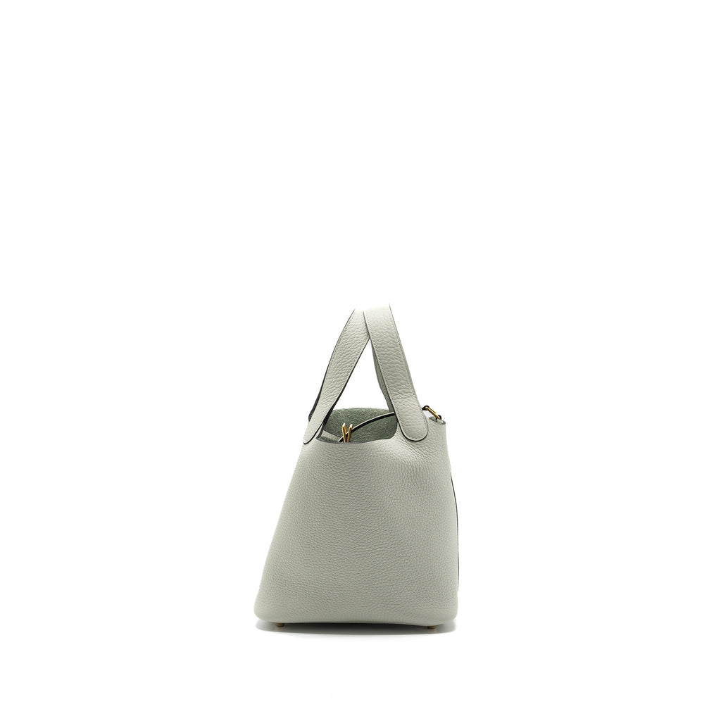 HERMES PICOTIN 18 LOCK BAG CLEMENCE GRIS NEVE GHW