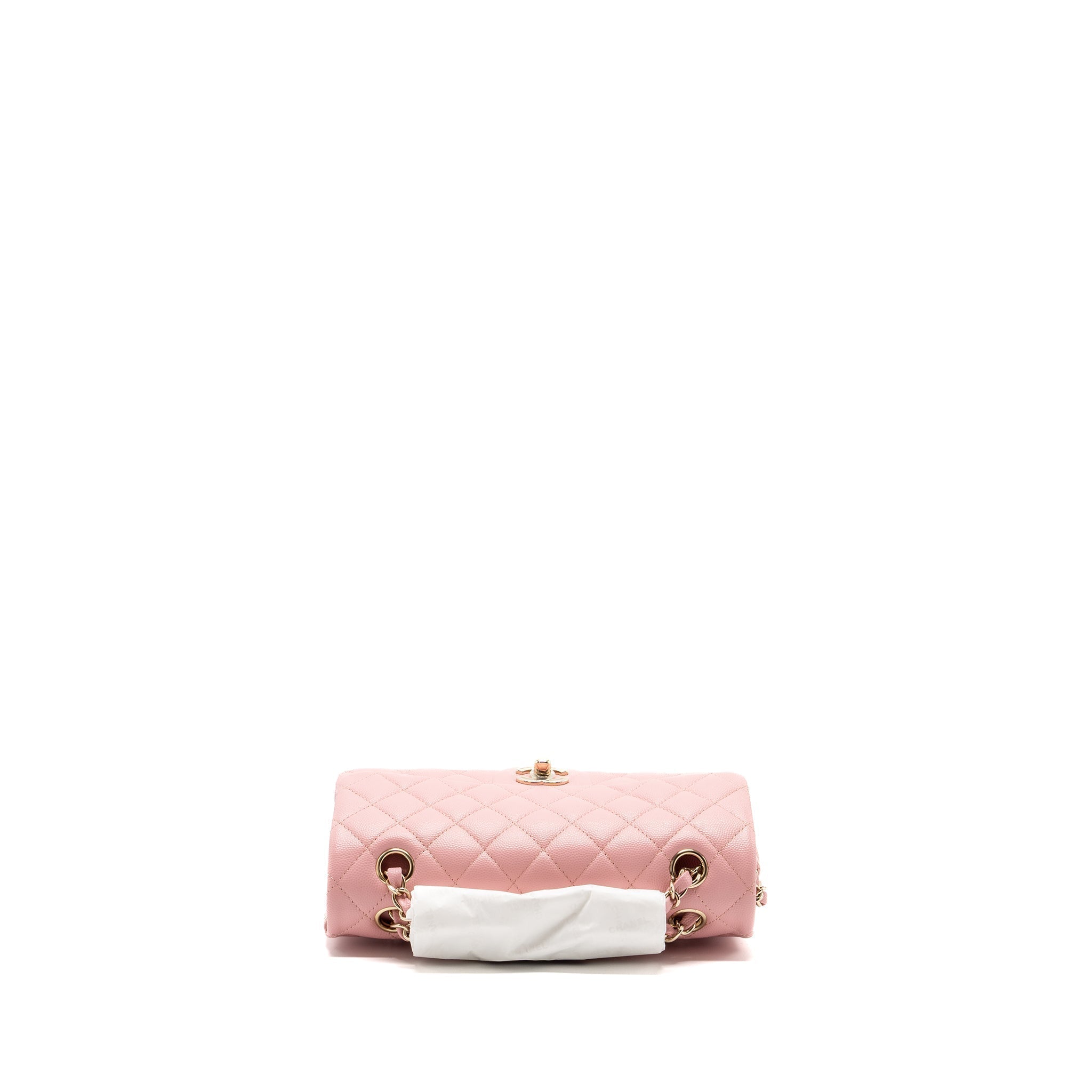 CHANEL 22C SMALL CLASSIC DOUBLE FLAP BAG CAVIAR LIGHT PINK LGHW(MICROCHIP)