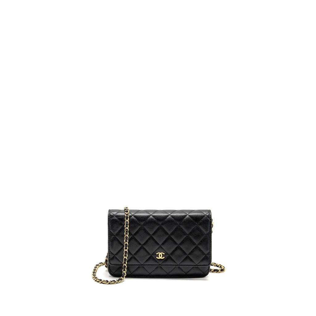 CHANEL CLASSIC WALLET ON CHAIN CAVIAR BLACK GHW