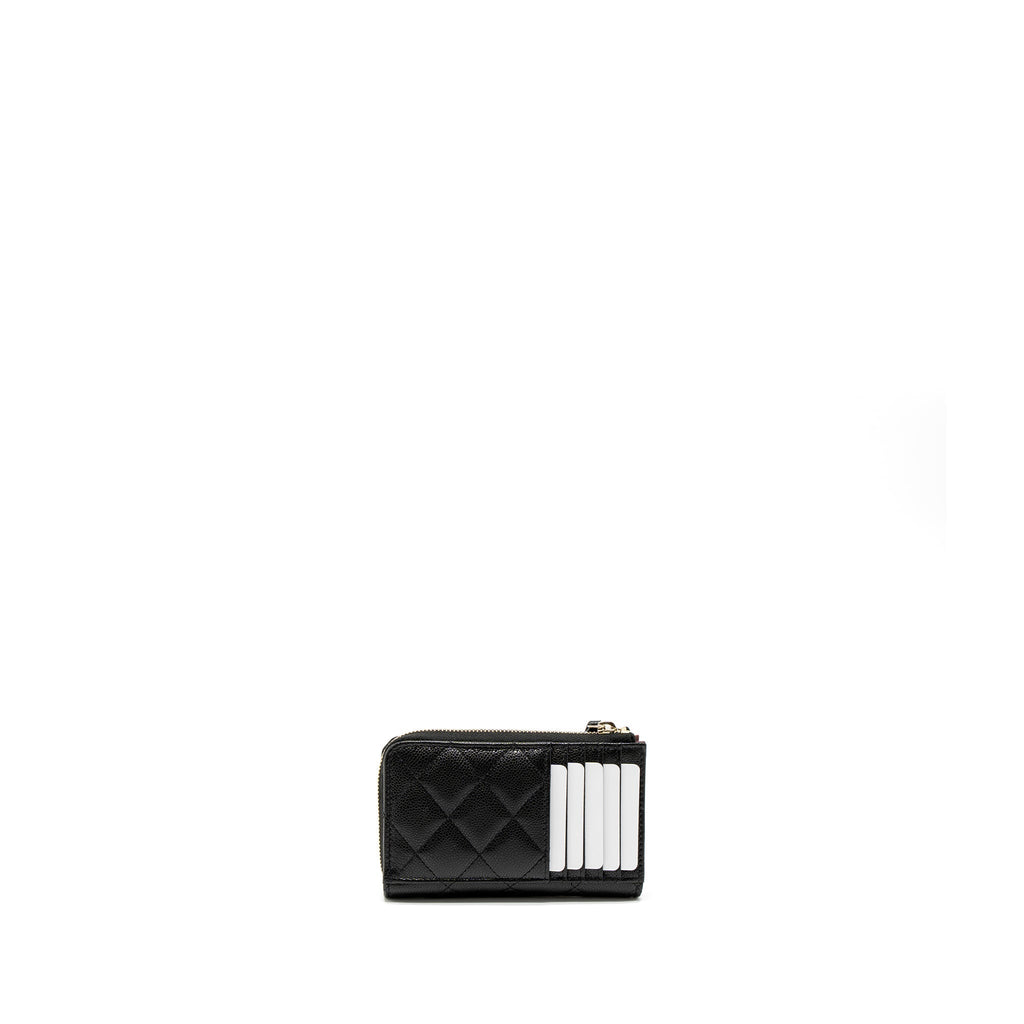 CHANEL L ZIP WALLET CAVIAR BLACK LGHW (MICROCHIP)