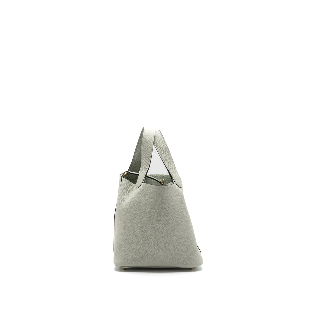 HERMES PICOTIN 18 LOCK BAG CLEMENCE GRIS NEVE GHW