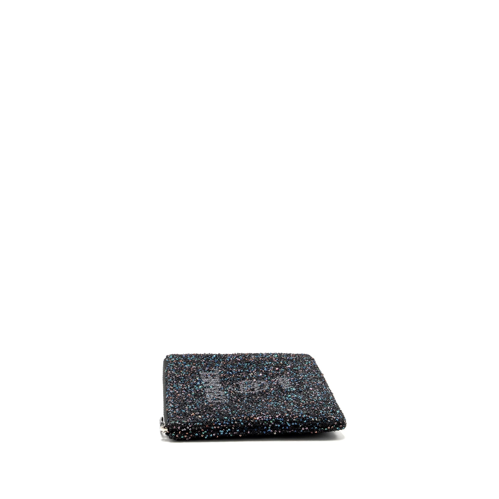 CHANEL 20A DEAUVILLE POUCH SEQUINS/CALFSKIN BLACK/MULTICOLOUR SHW
