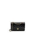 CHANEL MEDIUM CLASSIC DOUBLE FLAP BAG LAMBSKIN BLACK GHW (MICROCHIP)