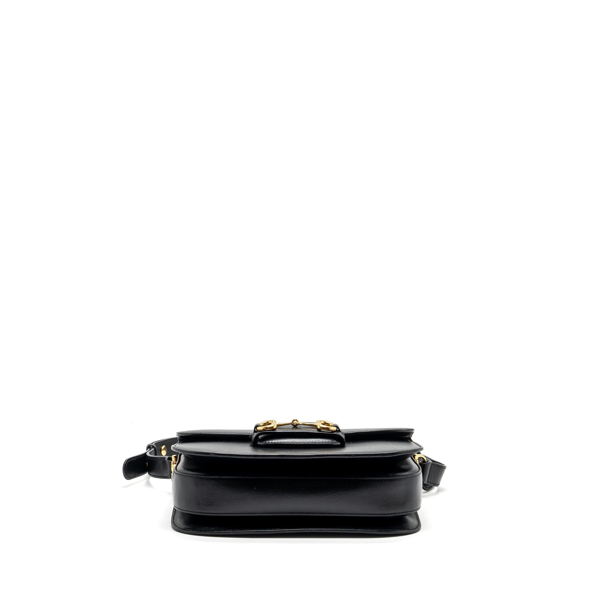 GUCCI HORSEBIT 1955 SHOULDER BAG LEATHER BLACK GHW